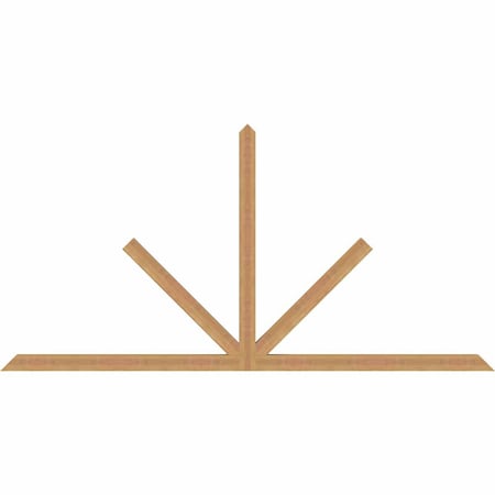 Ekena Millwork Saratoga Timber Gable Bracket, Western Red Cedar, 108"W x 54"H x 3 1/2"D x 3 1/2"F, 12/12 Pitch GBW108X54X0404SAR00SWR